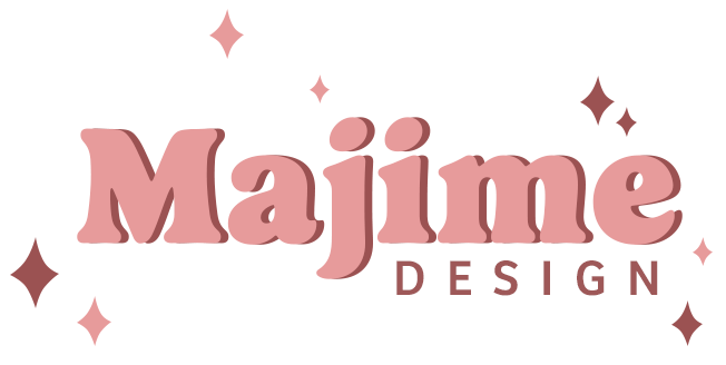 majime design pink logo stars